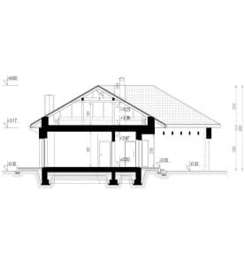 Rzut projektu HOMEKONCEPT 36 wariant 02 - przekrój