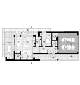 Rzut projektu HOMEKONCEPT 91 wariant 01 - Rzut parteru