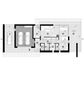 Rzut projektu HOMEKONCEPT 113 wariant 02 - Rzut parteru