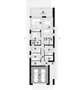 Rzut projektu HOMEKONCEPT 117 G2 wariant 01 - Rzut parteru