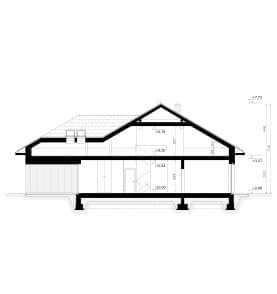 Rzut projektu HOMEKONCEPT 133 wariant 01 - przekrój