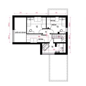 Rzut projektu Sobota A1 z garażem - Piętro