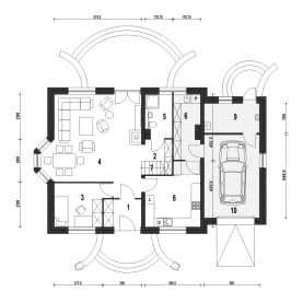 Rzut projektu Dom Dla Ciebie 1 w2 z garażem - Parter