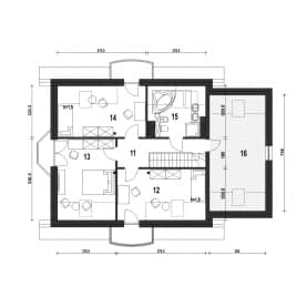 Rzut projektu Dom Dla Ciebie 1 w2 z garażem - Piętro
