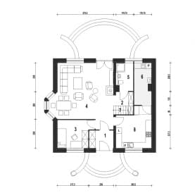 Rzut projektu Dom Dla Ciebie 1 w2 B - Parter