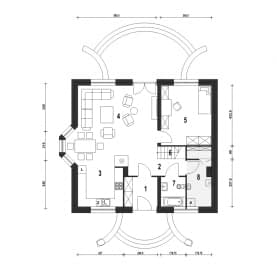 Rzut projektu Dom Dla Ciebie 1 w3 B - Parter
