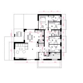 Rzut projektu Arnika II B - Parter