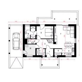 Rzut projektu Ziomek z wiatą - Parter