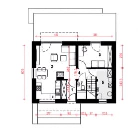 Rzut projektu Borówka - Parter