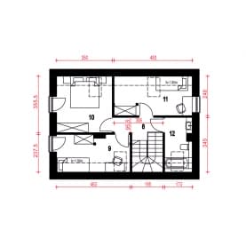 Rzut projektu Borówka - Piętro