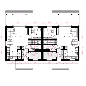 Rzut projektu Figa bliźniak B-BL - Parter