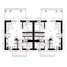 Rzut projektu Daktyl bliźniak - Parter