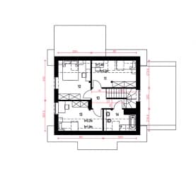 Rzut projektu Figa z garażem - Piętro