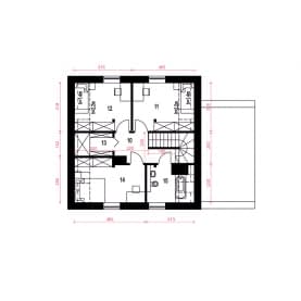 Rzut projektu Daktyl II z garażem - Piętro