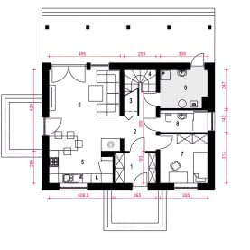 Rzut projektu Rodzynka - Parter