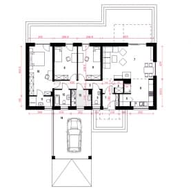 Rzut projektu Złota z wiatą - Parter