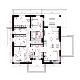 Rzut projektu Aura II bez garażu - Parter