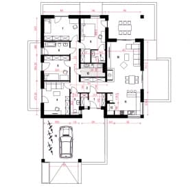 Rzut projektu Aura II wiata z wiatą - Parter