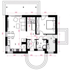 Rzut projektu Paprotka - Parter