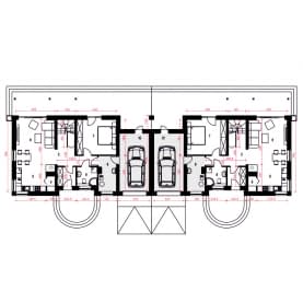 Rzut projektu Paprotka A-BL z garażem - Parter
