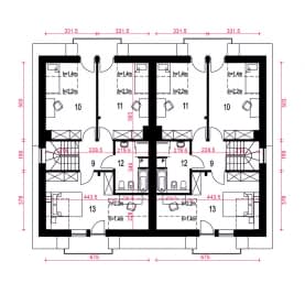 Rzut projektu Aida A-BL z garażem - Piętro