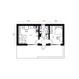 Rzut projektu Opieńka PG - Parter