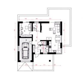 Rzut projektu Karla z garażem - Parter