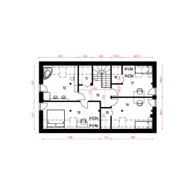 Rzut projektu Hazi z garażem - Piętro