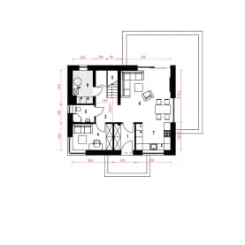 Rzut projektu Hazi - Parter