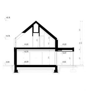 Rzut projektu HOMEKONCEPT 100 wariant 01 - Przekrój