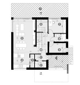 Rzut projektu HOMEKONCEPT 82 - Rzut parteru