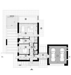 Rzut projektu HOMEKONCEPT 66 A G2 - Rzut parteru