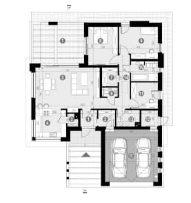 Rzut projektu HOMEKONCEPT 43 - Rzut parteru