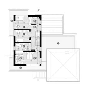 Rzut projektu HOMEKONCEPT 59 - rzut piętra