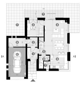 Rzut projektu HOMEKONCEPT 72 - Rzut parteru