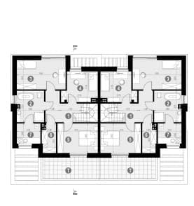 Rzut projektu HOMEKONCEPT 76 D - rzut piętra