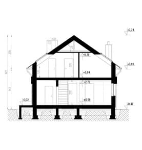 Rzut projektu HOMEKONCEPT 78 - przekrój