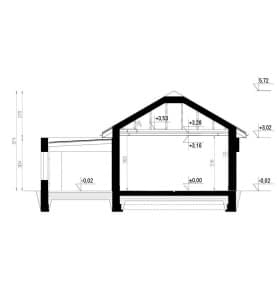 Rzut projektu Garaż HOMEKONCEPT G 01 - przekrój