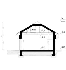 Rzut projektu Garaż HOMEKONCEPT G 03 - przekrój