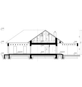 Rzut projektu HOMEKONCEPT 26 wariant 04 - przekrój