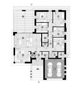 Rzut projektu HOMEKONCEPT 26 wariant 03 - Rzut parteru