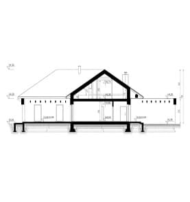 Rzut projektu HOMEKONCEPT 26 wariant 10 - przekrój