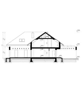 Rzut projektu HOMEKONCEPT 28 wariant 01 - przekrój