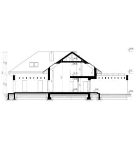 Rzut projektu HOMEKONCEPT 28 wariant 02 - przekrój