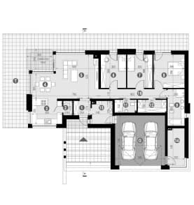 Rzut projektu HOMEKONCEPT 36 wariant 01 - Rzut parteru