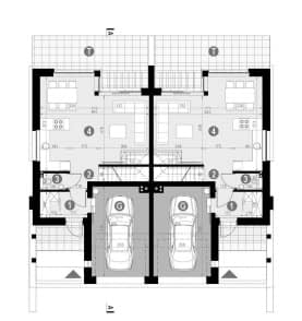 Rzut projektu HOMEKONCEPT 52 D - Rzut parteru