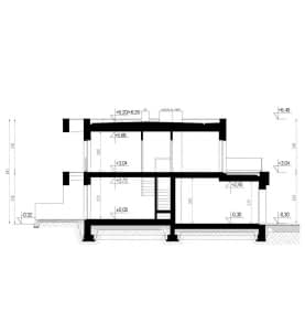 Rzut projektu HOMEKONCEPT 52 D - przekrój