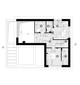 Rzut projektu HOMEKONCEPT 67 wariant 01 - Rzut poddasza