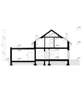 Rzut projektu HOMEKONCEPT 72 G2 - przekrój