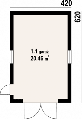 Rzut projektu garaż G 1 (01) - Parter